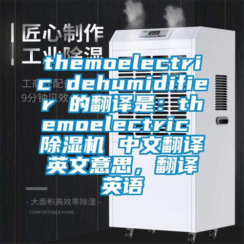 themoelectric dehumidifier 的翻譯是：themoelectric 除濕機 中文翻譯英文意思，翻譯英語