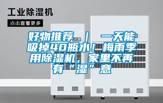 好物推薦 ｜ 一天能吸掉40瓶水！梅雨季用除濕機，家里不再有“濕”意