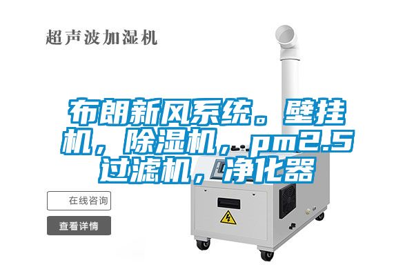 布朗新風(fēng)系統(tǒng)。壁掛機(jī)，除濕機(jī)，pm2.5過(guò)濾機(jī)，凈化器
