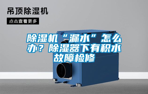 除濕機“漏水”怎么辦？除濕器下有積水故障檢修